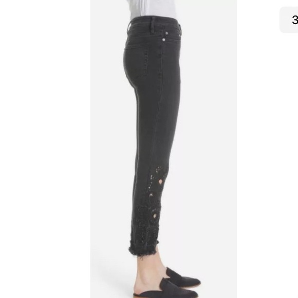 Free People Cutwork Cropped Cigarette Jeans - Picture 3 of 11